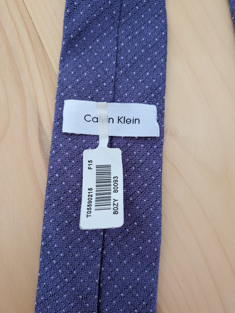 Calvin Klein Purple Textured Dot Slim Tie